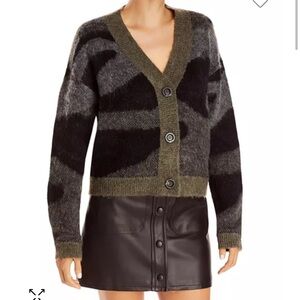 Bloomingdale’s AQUA Knitted Camo Print Cardigan, size S